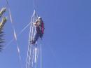 Daron Wilson N7HQR assembling the 38' tower